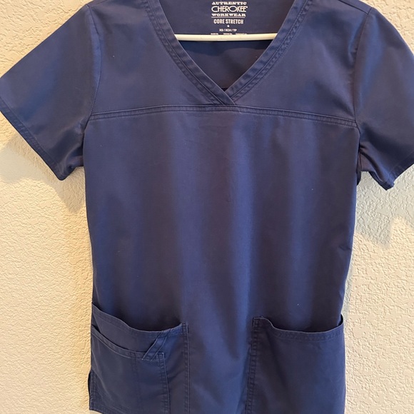 Cherokee Navy V-Neck Scrub Top - Picture 1 of 3